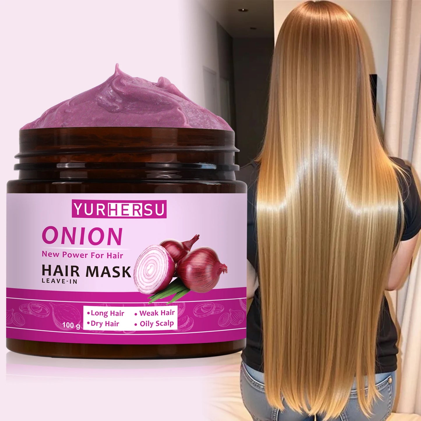 Onion Essence Deep Nourishing Wash Free Hair Mask Can Naturally Repair Dry and Damaged Hair