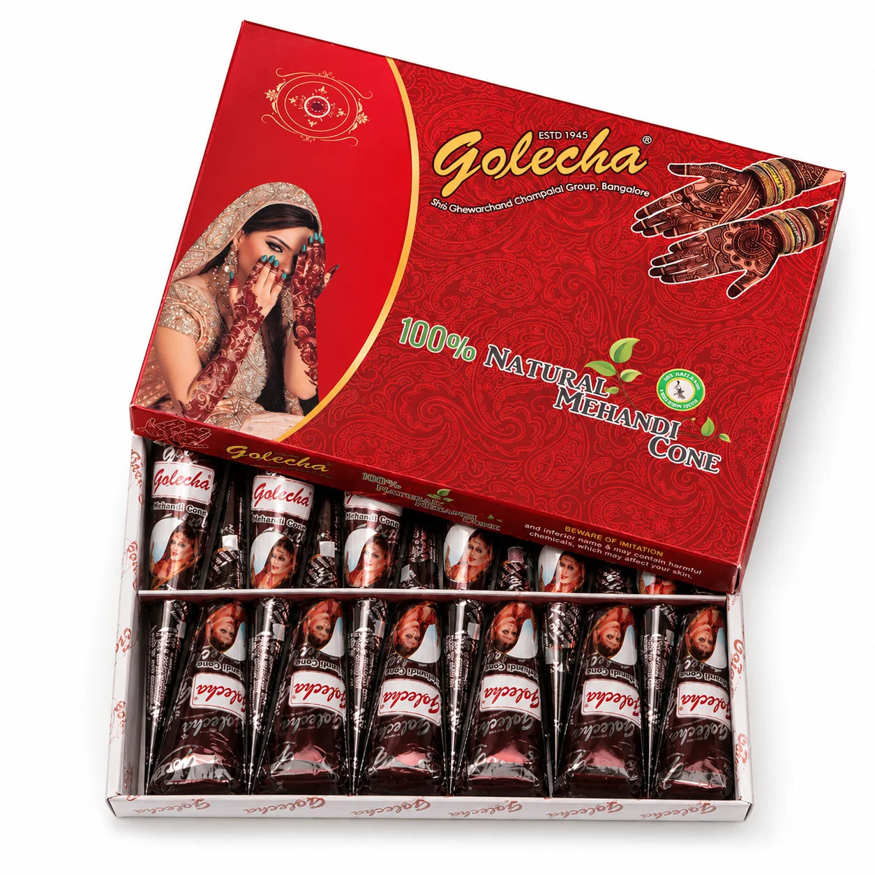 GOLECHA Brown Henna Freckle Tattoo Paste 30G Natural Body Paint Cone for Faux Freckles Temporary Tattoo Skin Tint Mehndi Art