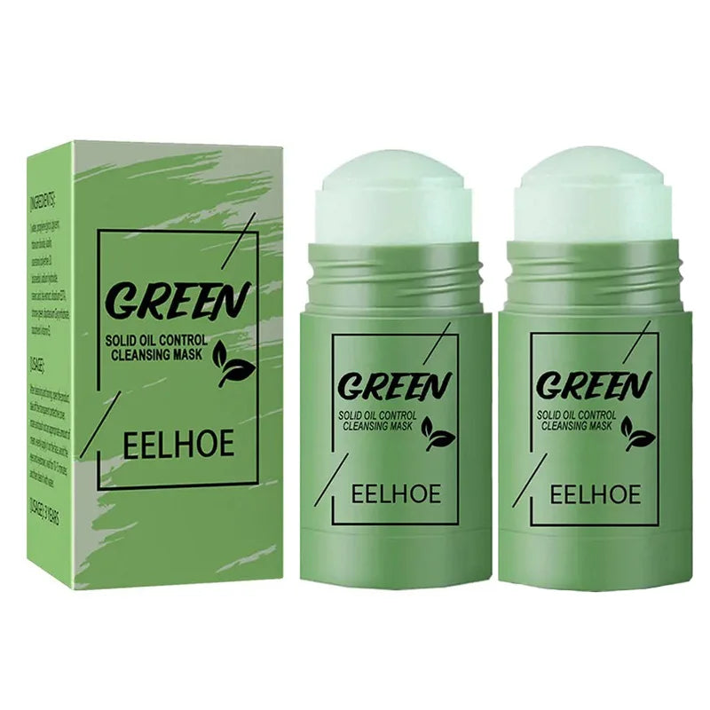 1~5PCS Green Tea Clay Stick for Face Green Mask Stick Smear Acne Shrink Blackhead Green Tea Extract Facial Mask Pore Cleansing
