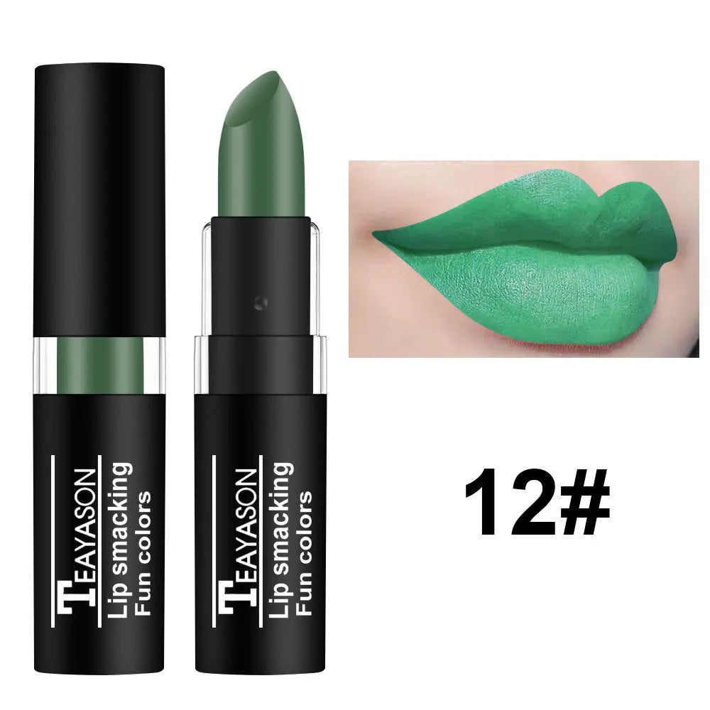Matte Lipsticks 12 Colors Waterproof Long Lasting Lip Stain Non-Stick Cup Sexy Red Black Lipstick Pigment Lip Cosmetics