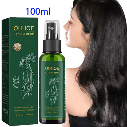 100Ml Ginseng Hair Serum for Men Women Nourishes Scalp Strengthen Root Repair Damaged Hair Herbal Hair Care Spray