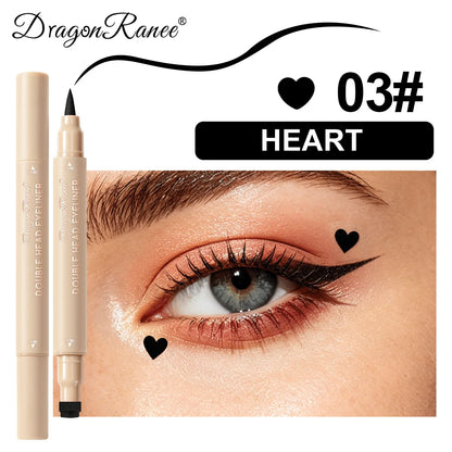 Colorful Liquid Stamp Eyeliner Red Star Heart Butterfly 2 in 1 Eye Liner Pencil Purple Pink Waterproof Eye Template Makeup Tool