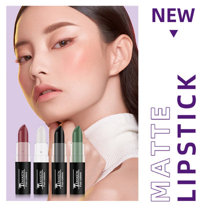 Matte Lipsticks 12 Colors Waterproof Long Lasting Lip Stain Non-Stick Cup Sexy Red Black Lipstick Pigment Lip Cosmetics