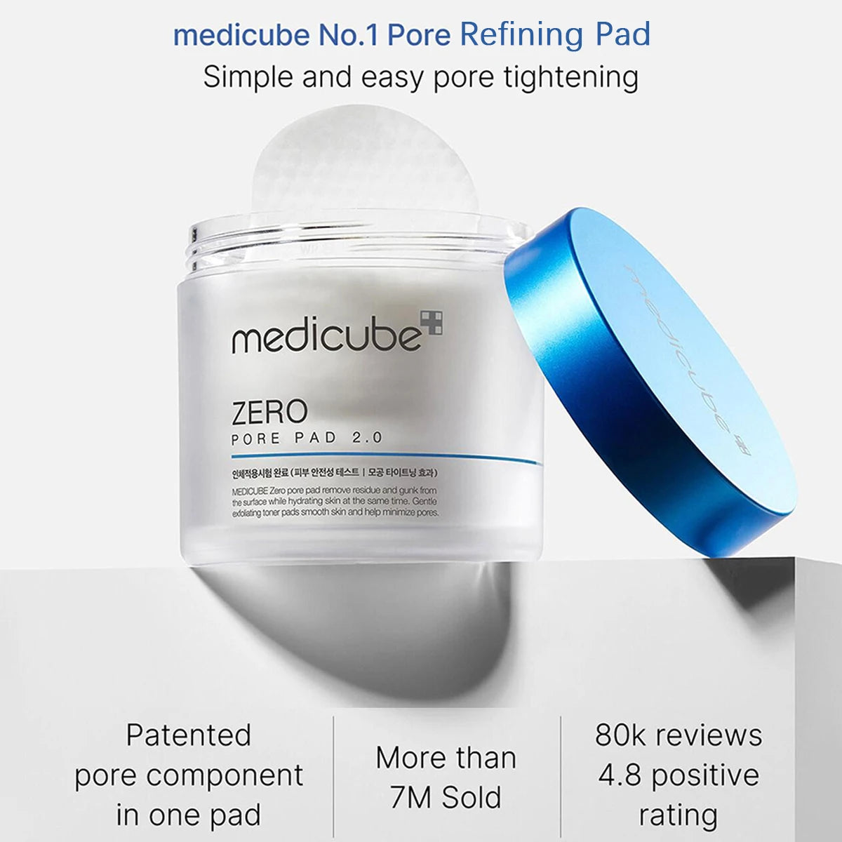 ZERO PORE PAD 2.0,Pre-Soaked Dual-Texture Cotton,Moisturizing & Calming Formula,Korean Skincare,K-Beauty,Korean Makeup