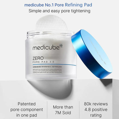 ZERO PORE PAD 2.0,Pre-Soaked Dual-Texture Cotton,Moisturizing & Calming Formula,Korean Skincare,K-Beauty,Korean Makeup