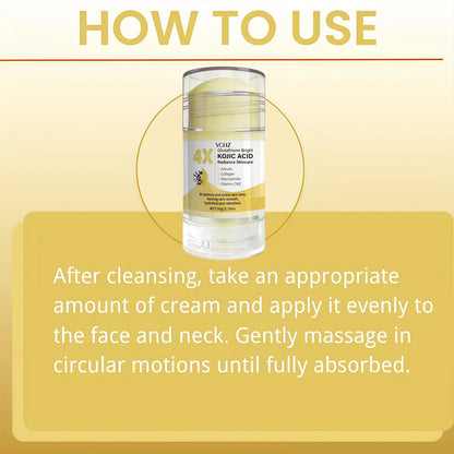 Kojic Acid Cream Stick, Evens Out Skin Tone, Eliminates Dark Spots and Dullness - Non-Greasy, Suitable for Both Men and Women - Whitening and Moisturizing Cream, for Day and Night Use - 50G