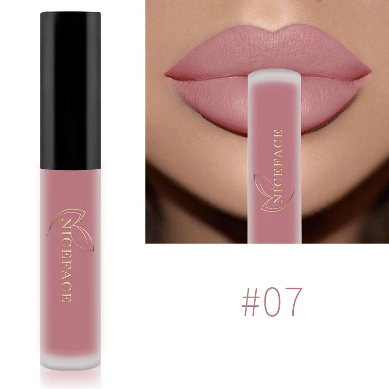 Matte Liquid Lipstick Waterproof Long Lasting Lip Gloss Tint Sexy Red Nude Purple Metallic Lipsticks Makeup Cosmetics