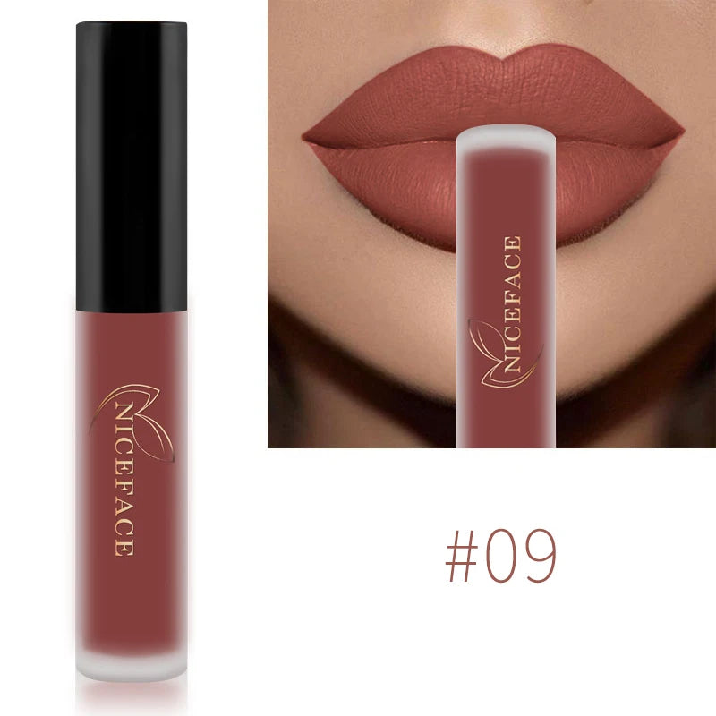 Matte Liquid Lipstick Waterproof Long Lasting Lip Gloss Tint Sexy Red Nude Purple Metallic Lipsticks Makeup Cosmetics