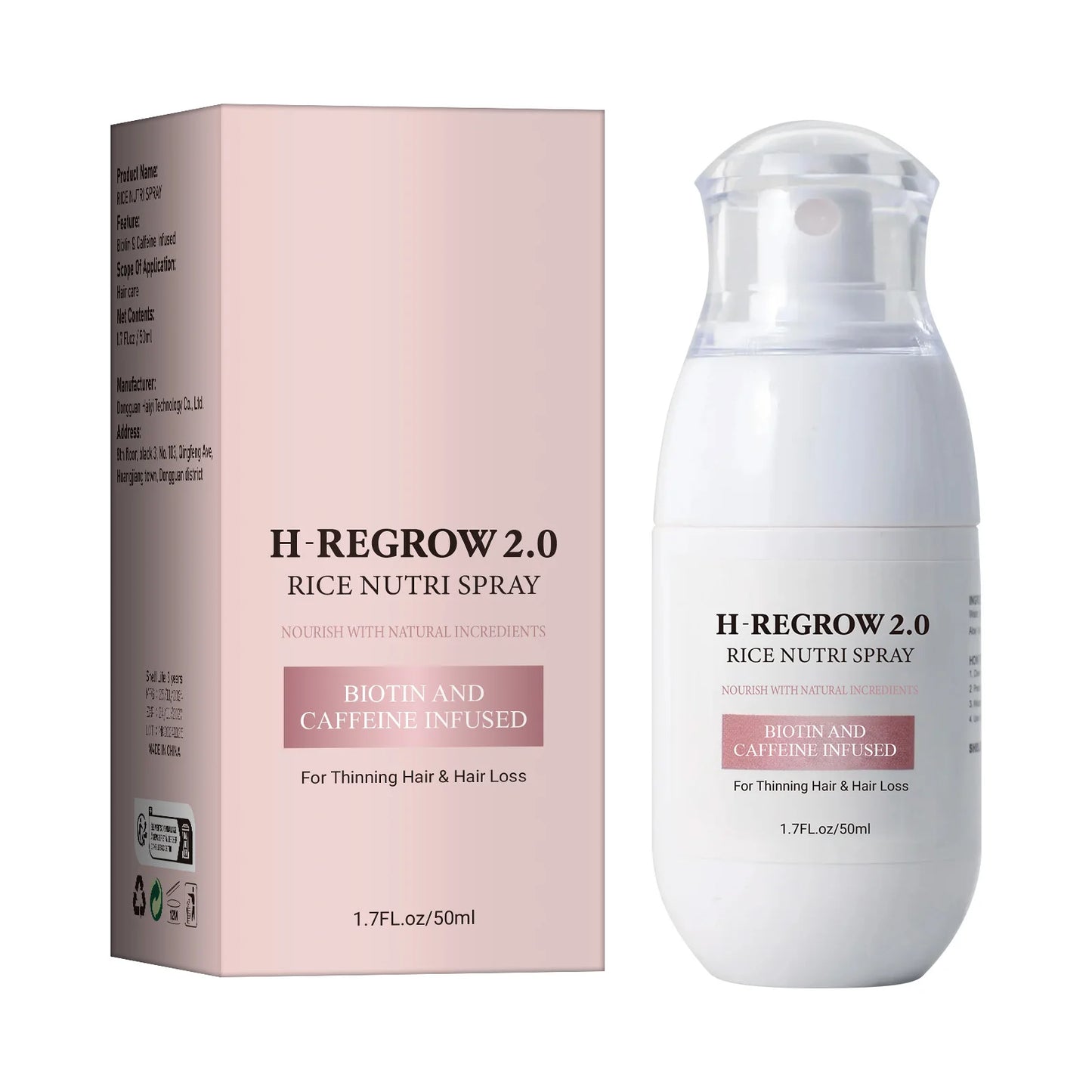 Hair Spray Rice Water Strong Hair Follicle Root Thick Loss Prevention Nourishing Soften Hair Helper Care Spray for Thinning Hair