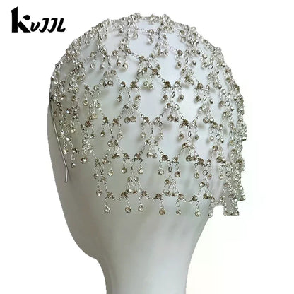 Rhinestones Hair Accessories Wedding Bridal Elegant Long Tassels Jewelry Fashion Dinner Party Retro Hairband