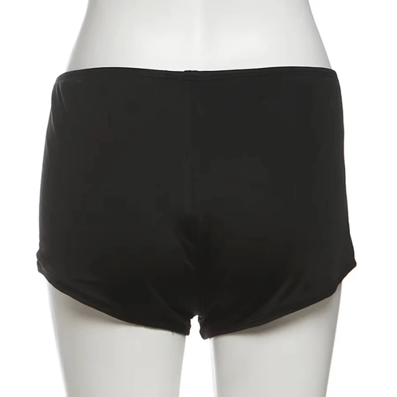 Women'S Retro Beach Personality Design Bottoms Embellished Metal Rivet Detail Elastic Waist Low-Waisted Daily Shorts New Style