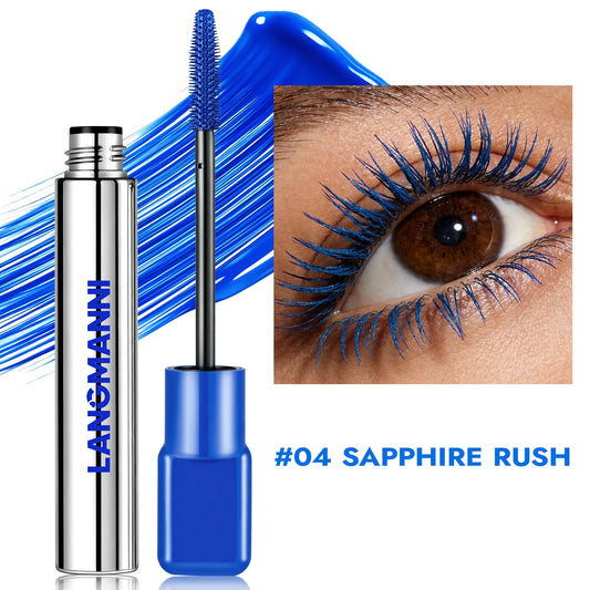 Silk Fiber Matte Blue Mascara Colorful Big Brush Lengthen Eyelashes Waterproof Lasting Fast Dry Greenpink Curling Mascara Makeup