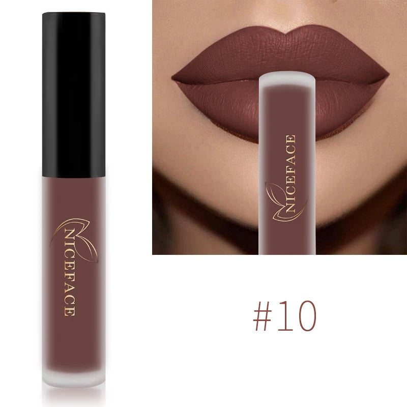 Matte Liquid Lipstick Waterproof Long Lasting Lip Gloss Tint Sexy Red Nude Purple Metallic Lipsticks Makeup Cosmetics