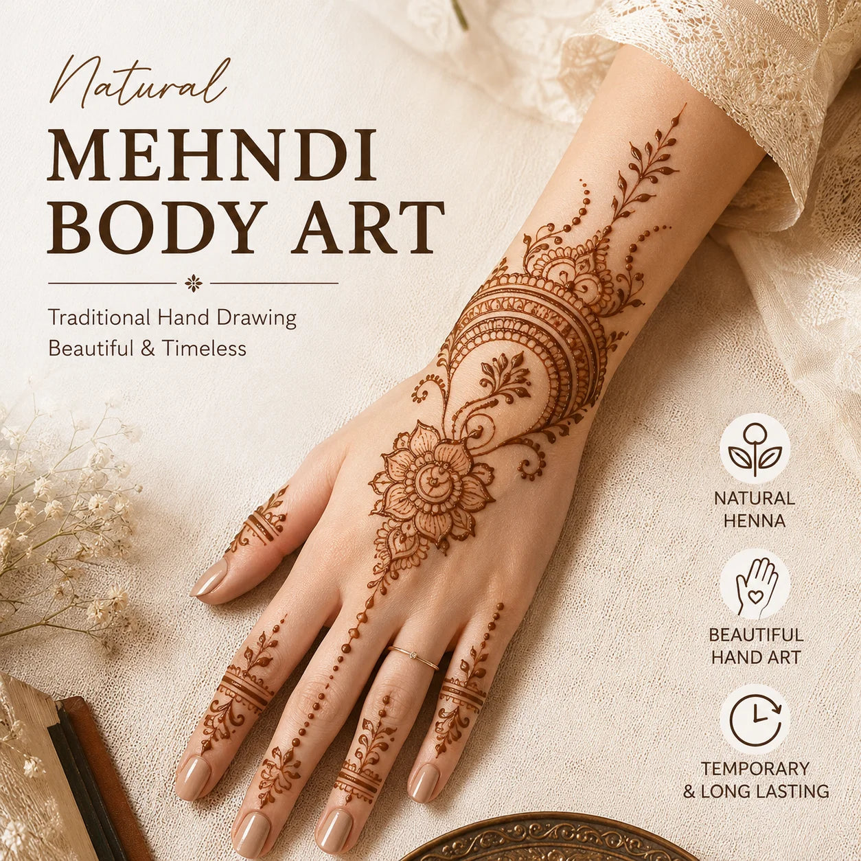 GOLECHA Brown Henna Freckle Tattoo Paste 30G Natural Body Paint Cone for Faux Freckles Temporary Tattoo Skin Tint Mehndi Art