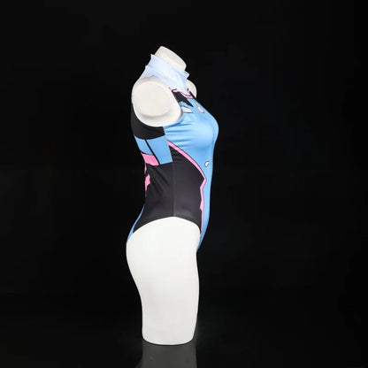 DVA Cosplay Swimsuit Game Printed Jumpsuit Women Sexy One-Piece Bathing Suit Halloween Costume