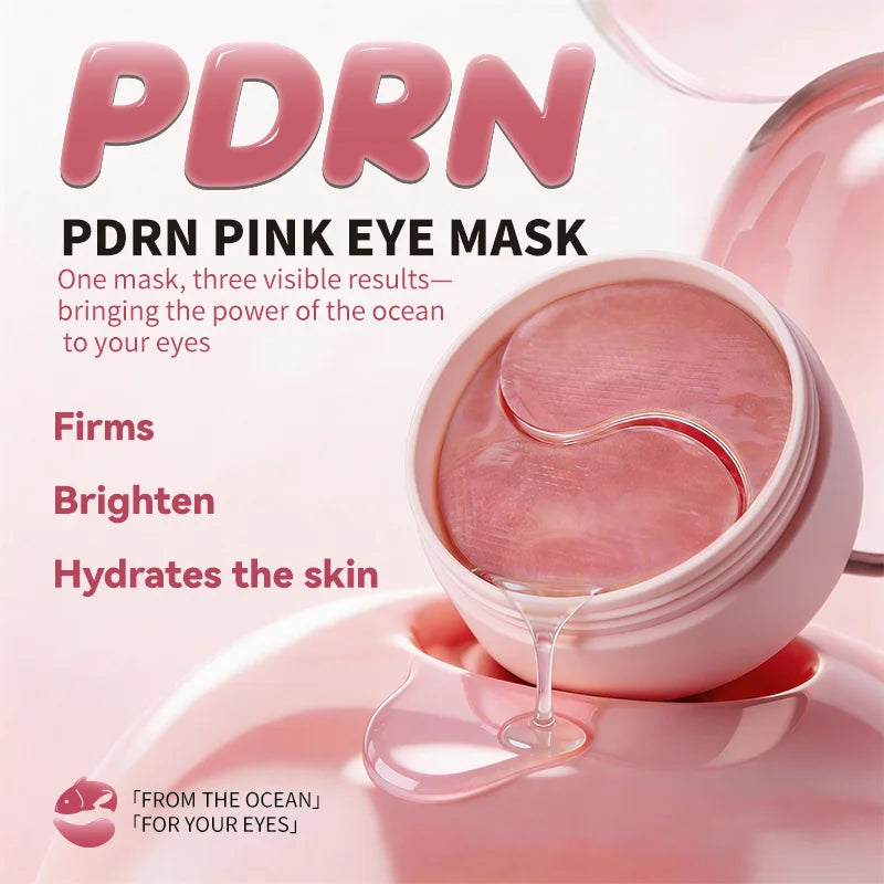 PDRN Pink Under-Eye Mask for Dark Circle and Puffiness Slip-Resistant Eye Patches with Collagen Leave Skin Looking Youthful.