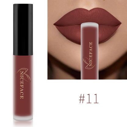 Matte Liquid Lipstick Waterproof Long Lasting Lip Gloss Tint Sexy Red Nude Purple Metallic Lipsticks Makeup Cosmetics