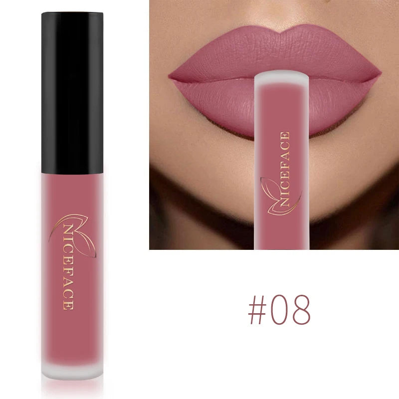 Matte Liquid Lipstick Waterproof Long Lasting Lip Gloss Tint Sexy Red Nude Purple Metallic Lipsticks Makeup Cosmetics
