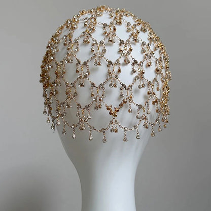 Rhinestones Hair Accessories Wedding Bridal Elegant Long Tassels Jewelry Fashion Dinner Party Retro Hairband