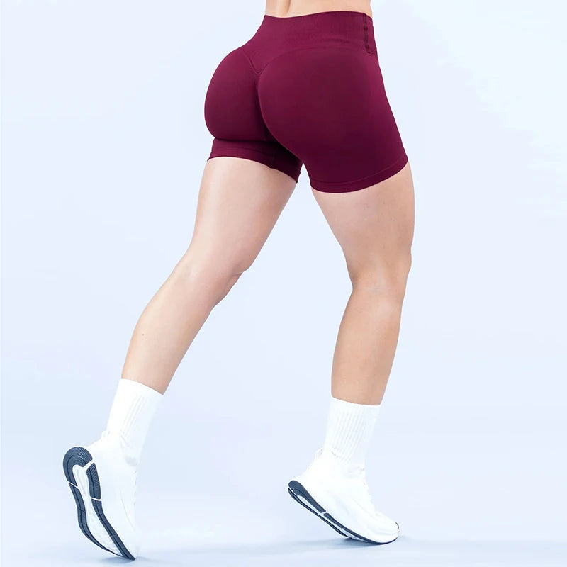 Vision Shorts 4.5'' Crossover Waist Seamless Yoga Shorts Hip Lifting Women Workout Gym Shorts Fitness Scrunch Bum Sports Shorts