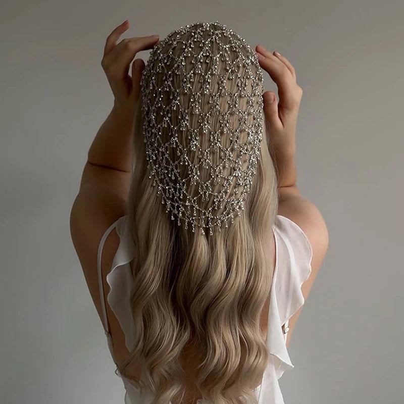 Rhinestones Hair Accessories Wedding Bridal Elegant Long Tassels Jewelry Fashion Dinner Party Retro Hairband