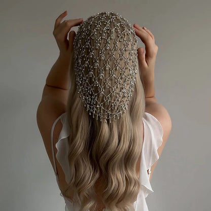 Rhinestones Hair Accessories Wedding Bridal Elegant Long Tassels Jewelry Fashion Dinner Party Retro Hairband