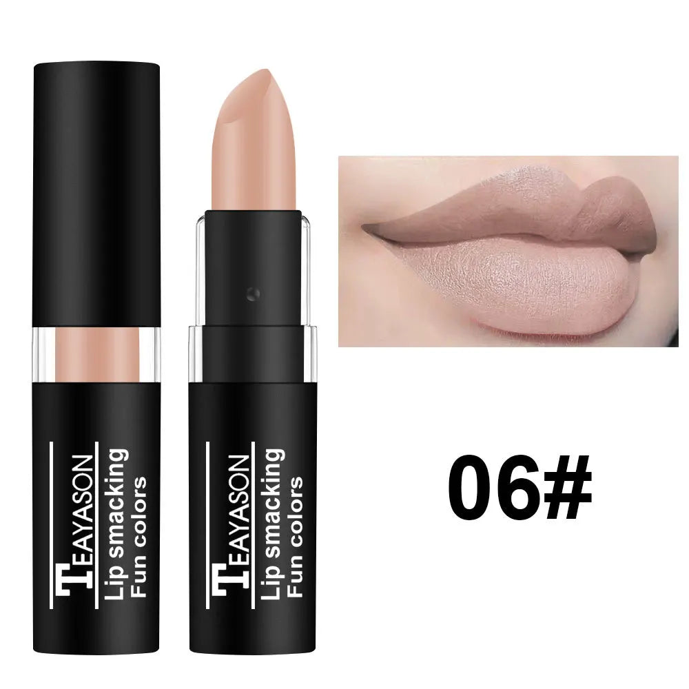 Matte Lipsticks 12 Colors Waterproof Long Lasting Lip Stain Non-Stick Cup Sexy Red Black Lipstick Pigment Lip Cosmetics