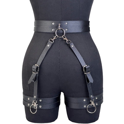 Sexy Leg Garter Belt PU Leather Harness Women Gothic Lingerie Bondage Belt Stocking Suspenders Leg Thigh Harness Belt