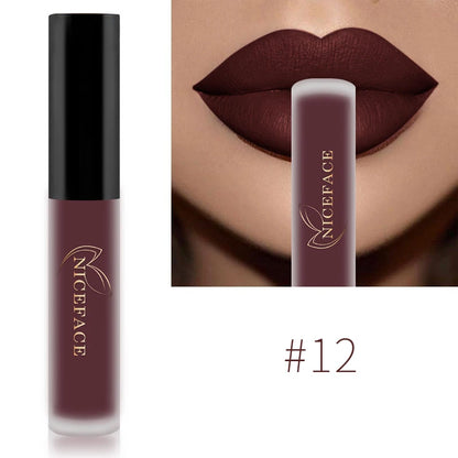 Matte Liquid Lipstick Waterproof Long Lasting Lip Gloss Tint Sexy Red Nude Purple Metallic Lipsticks Makeup Cosmetics