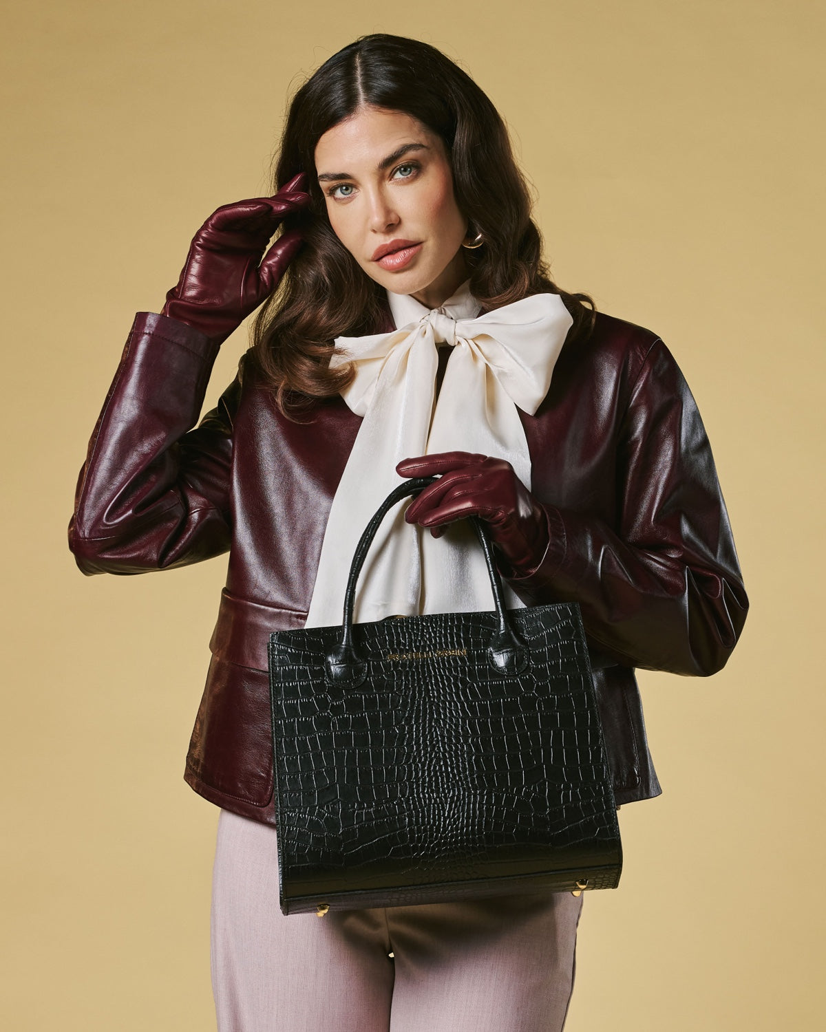 Patrizia Italian Leather Handbag — Black
