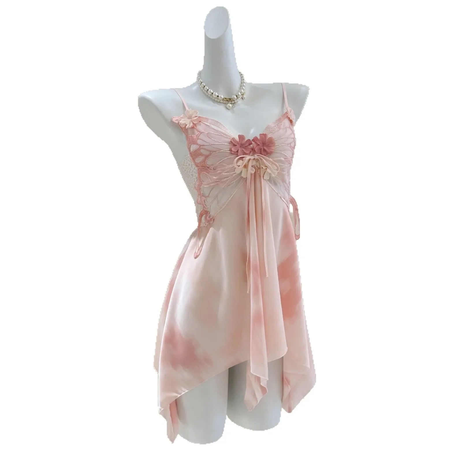Fairy Elf Suspender Nightgown Lingerie Sexy Butterfly Lace Chemise Sleepwear Nightdress Homewear Summer New Women Nightwear