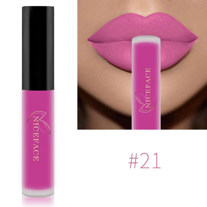 Matte Liquid Lipstick Waterproof Long Lasting Lip Gloss Tint Sexy Red Nude Purple Metallic Lipsticks Makeup Cosmetics