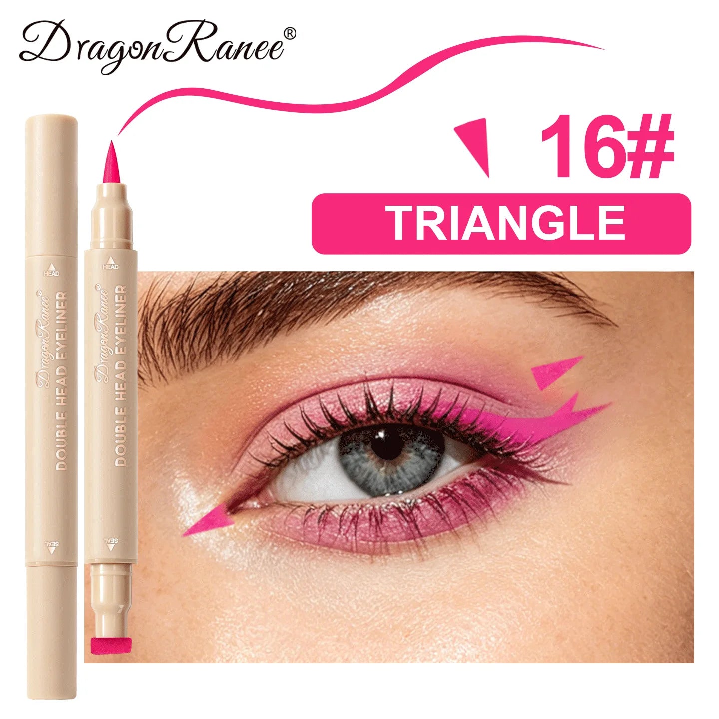 Colorful Liquid Stamp Eyeliner Red Star Heart Butterfly 2 in 1 Eye Liner Pencil Purple Pink Waterproof Eye Template Makeup Tool