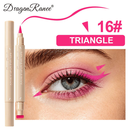 Colorful Liquid Stamp Eyeliner Red Star Heart Butterfly 2 in 1 Eye Liner Pencil Purple Pink Waterproof Eye Template Makeup Tool