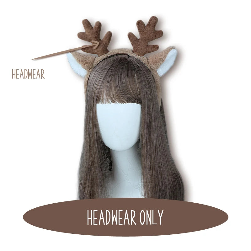 Christmas Props Cute Reindeer Rudolph Headwear Lovely Hair Accessories Xmas Party Performance Photoshooting Prop Gift Present