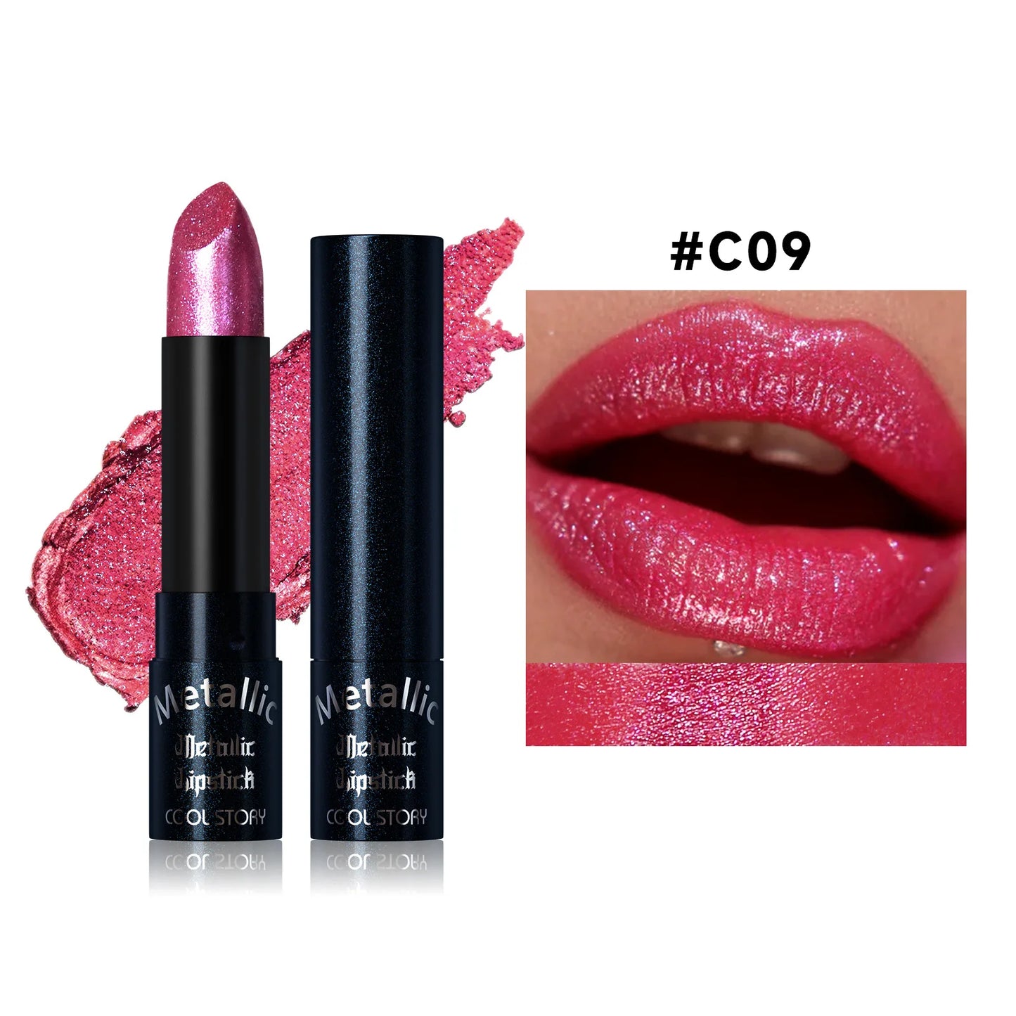 15Colors Metallic  Waterproof Lasting Diamond Pearlescent Metallic Lipstick Blue Lip Gloss Women Makeup Cosmetic