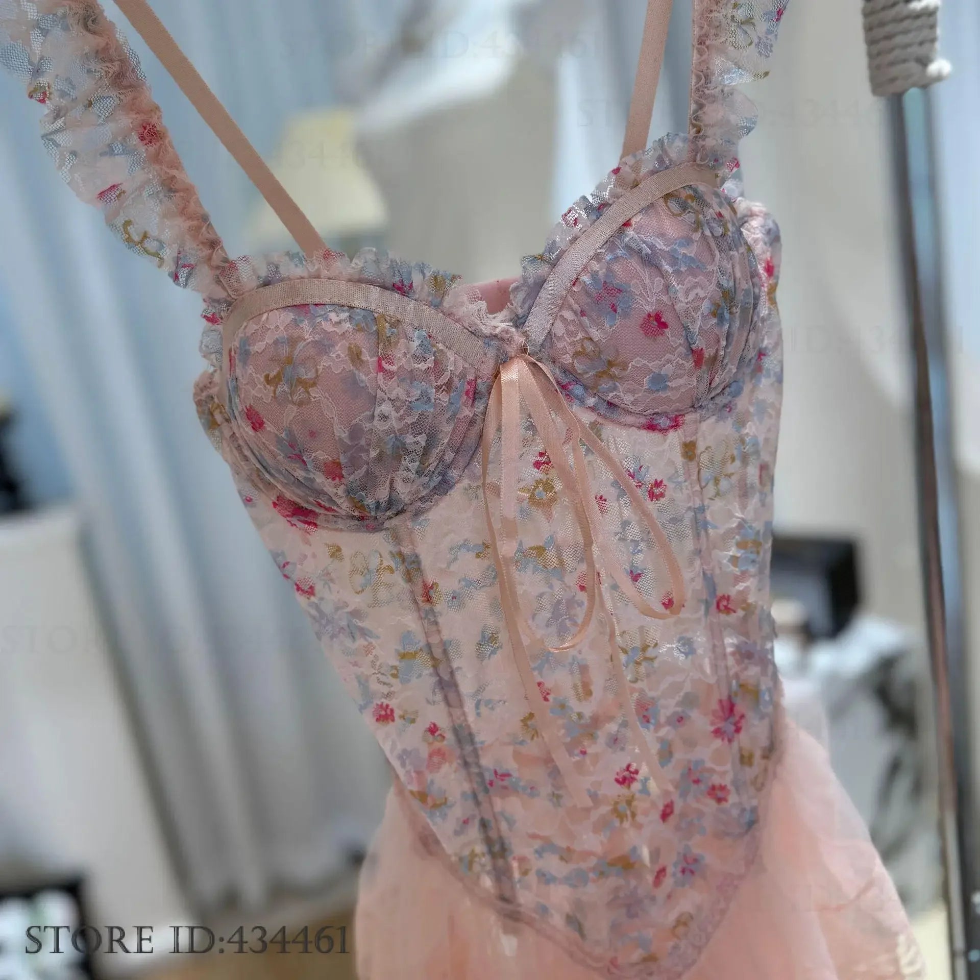 Sexy Lingerie Female Sleepwear Suspender Nightgown Perspective Lace Ballet Tutu Night Dress Sleepwear Sweet Temptation Nighty