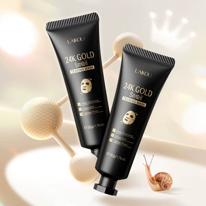 LAIKOU 24K Gold Sakura Peeling Face Mask anti Wrinkle Whitening Blackhead Removal Facial Tear off Mask Skin Care Products