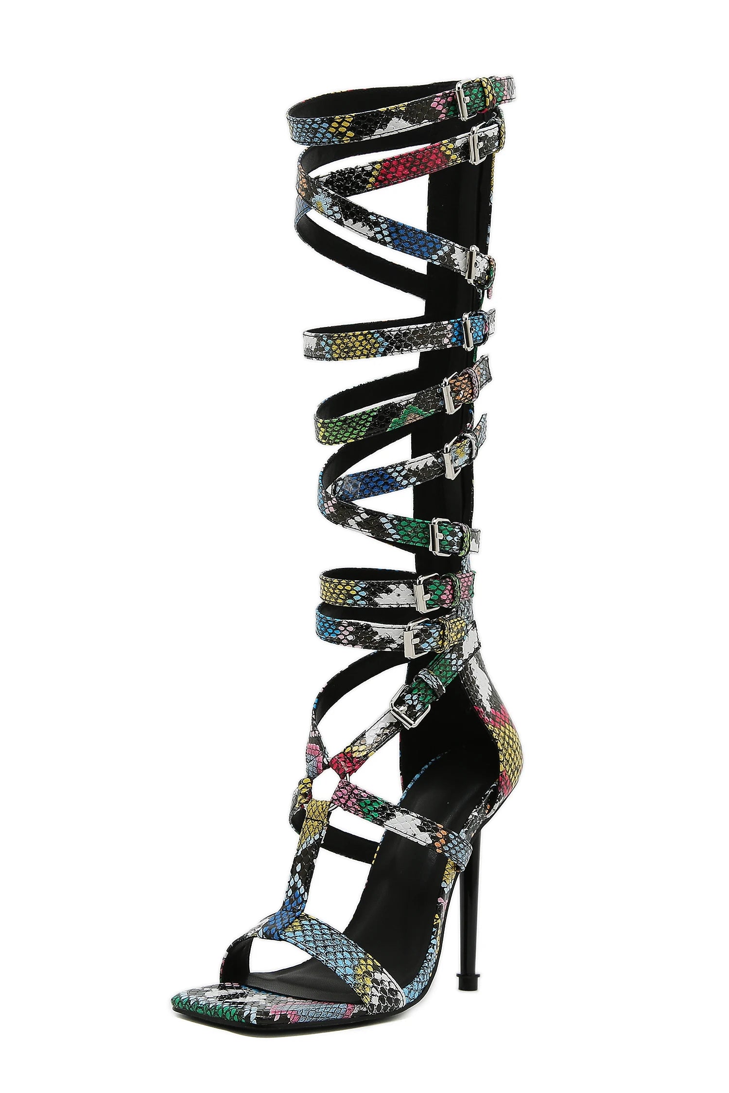 2026 Sexy Women'S Pumps and Heels Sexy Lace up Knee High Heeled Sandals Open Toe Stiletto Heels for Parties and Events