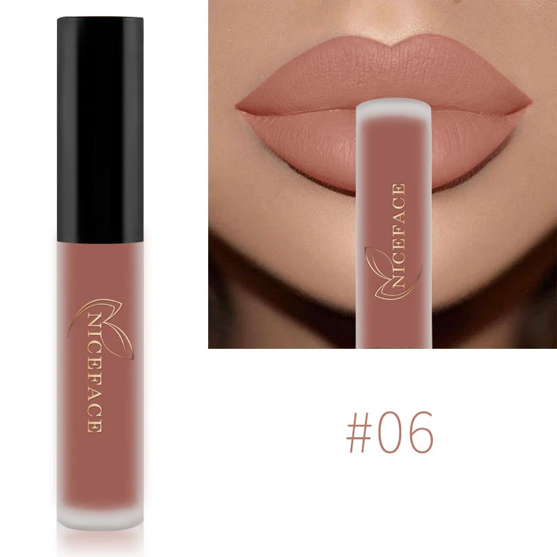 Matte Liquid Lipstick Waterproof Long Lasting Lip Gloss Tint Sexy Red Nude Purple Metallic Lipsticks Makeup Cosmetics