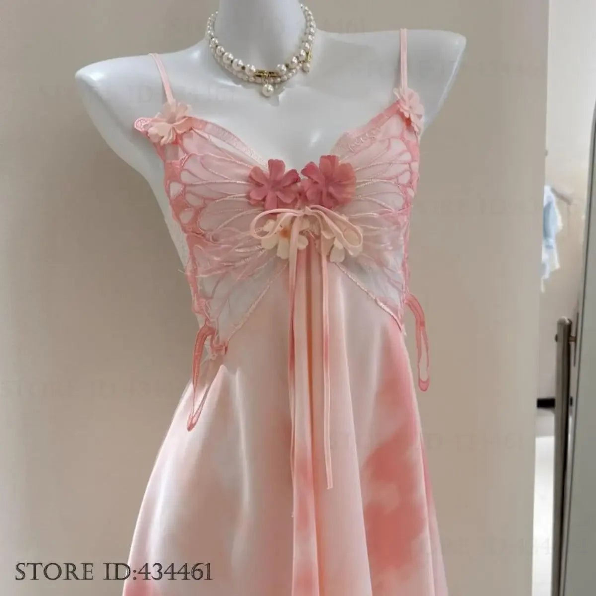 Fairy Elf Suspender Nightgown Lingerie Sexy Butterfly Lace Chemise Sleepwear Nightdress Homewear Summer New Women Nightwear