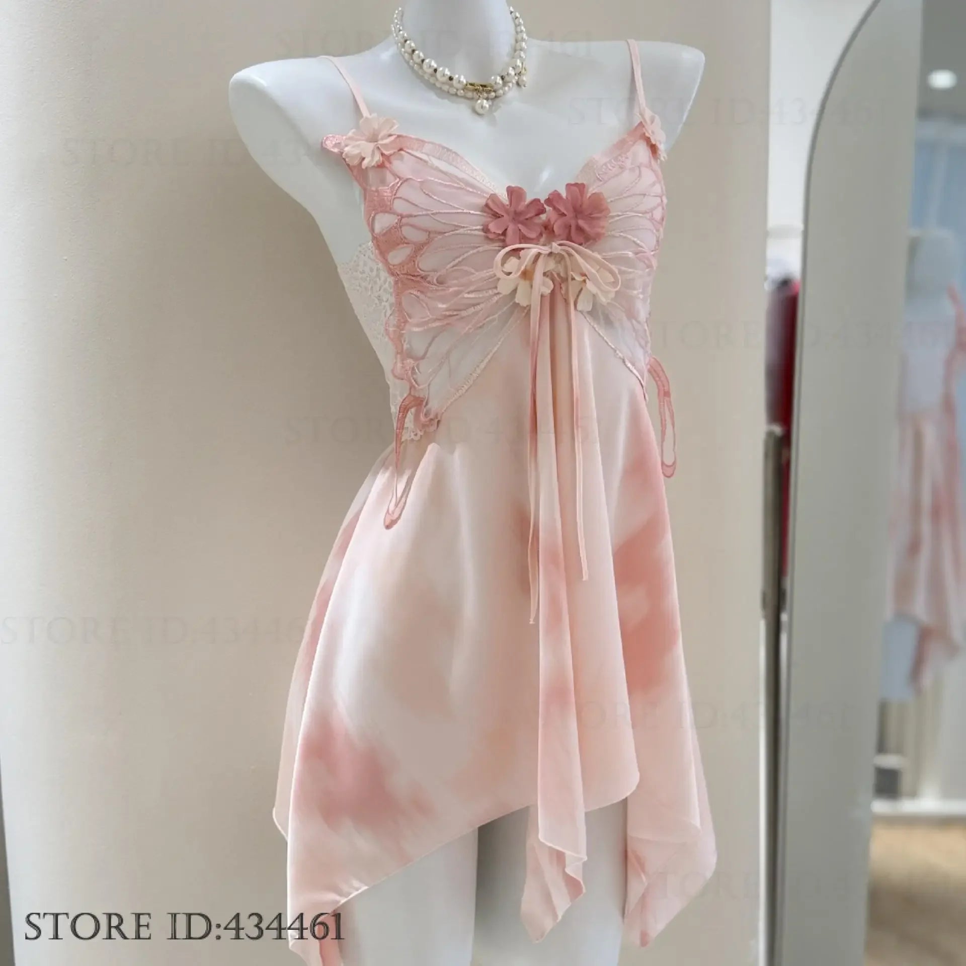 Fairy Elf Suspender Nightgown Lingerie Sexy Butterfly Lace Chemise Sleepwear Nightdress Homewear Summer New Women Nightwear
