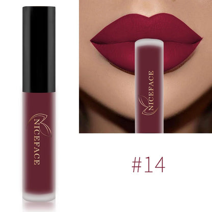 Matte Liquid Lipstick Waterproof Long Lasting Lip Gloss Tint Sexy Red Nude Purple Metallic Lipsticks Makeup Cosmetics