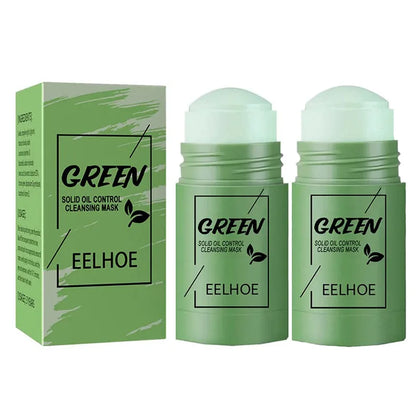 1~5PCS Green Tea Clay Stick for Face Green Mask Stick Smear Acne Shrink Blackhead Green Tea Extract Facial Mask Pore Cleansing