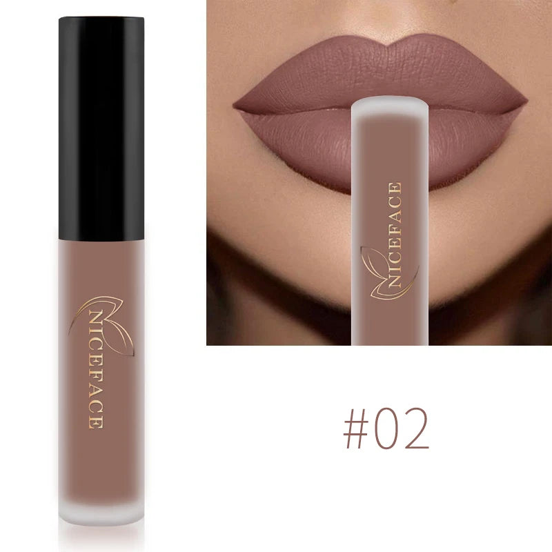 Matte Liquid Lipstick Waterproof Long Lasting Lip Gloss Tint Sexy Red Nude Purple Metallic Lipsticks Makeup Cosmetics