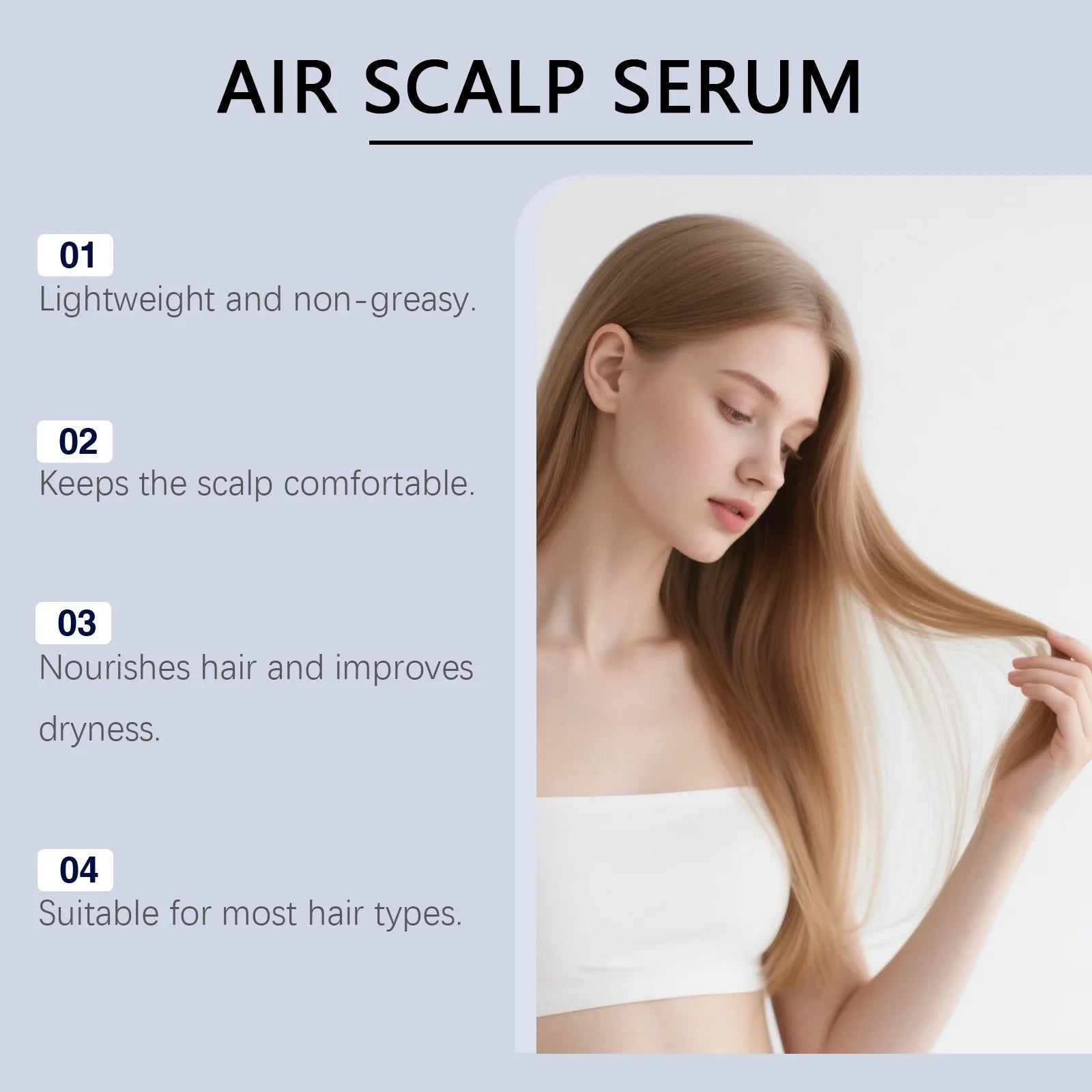 Copper Peptide Hair and Scalp Serum, Lightweight, Moisturizing, Refreshing, Non-Greasy, Everyday Care Essence