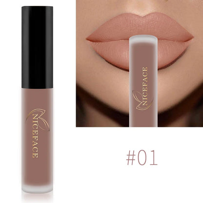 Matte Liquid Lipstick Waterproof Long Lasting Lip Gloss Tint Sexy Red Nude Purple Metallic Lipsticks Makeup Cosmetics