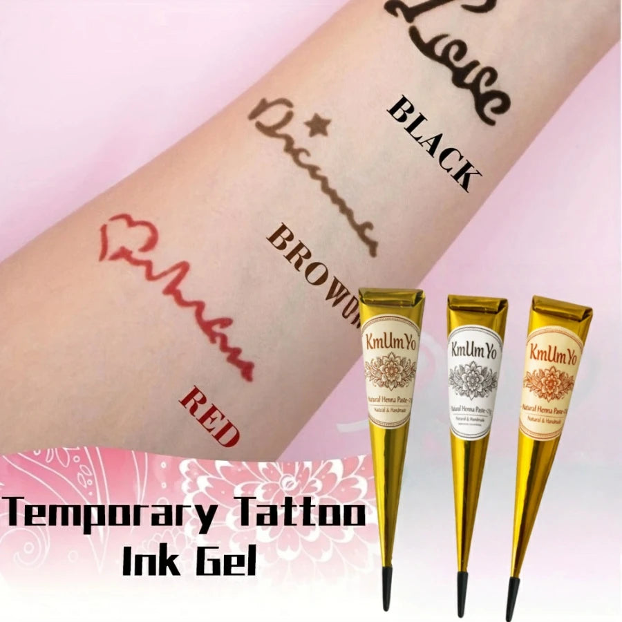 1/3Pcs Henna, Brown, Black, Red, Henna, Temporary Henna ,Semi-Permanent Henna Henna Art