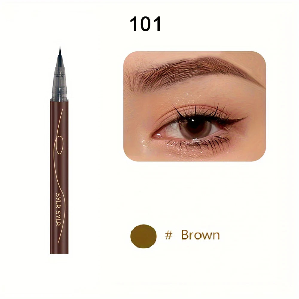 Ultra-Fine Ultra-Fine Eyebrow Pencil Waterproof Professional Sweat-Proof Liquid Eyeliner Eyebrow Dual-Purpose Durable Makeup Art