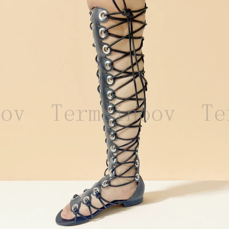 2026 Sexy Women'S Pumps and Heels Sexy Lace up Knee High Heeled Sandals Open Toe Stiletto Heels for Parties and Events